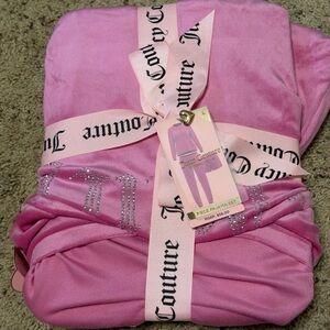 Juicy Couture Sleepwear Gift Set 3pc Size Large Pink Velour NWT